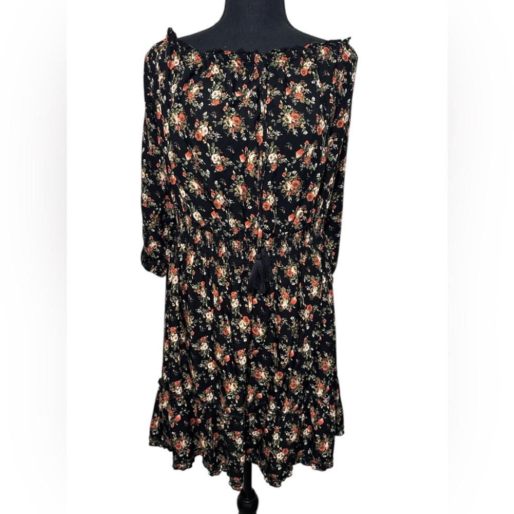 J for Justify Floral Long Sleeve Dress NWT Size 3xl Preppy Off Shoulder with Tie